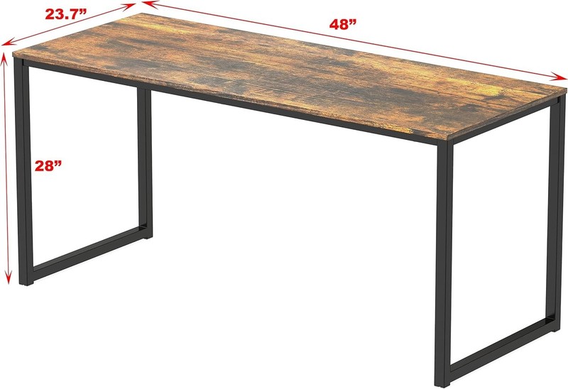 SHW Mission 48-Inch Home Office Computer Desk, Rustic Brown gallery