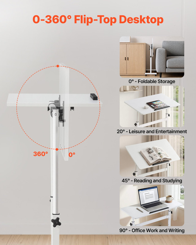 32x16 Adjustable Standing Desk Mobile Sit Stand Rolling Workstation gallery