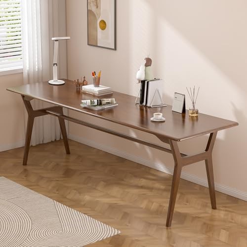 Solid Wood Study Desk – 78.8″ Double Long Computer Table for Home Office, 2