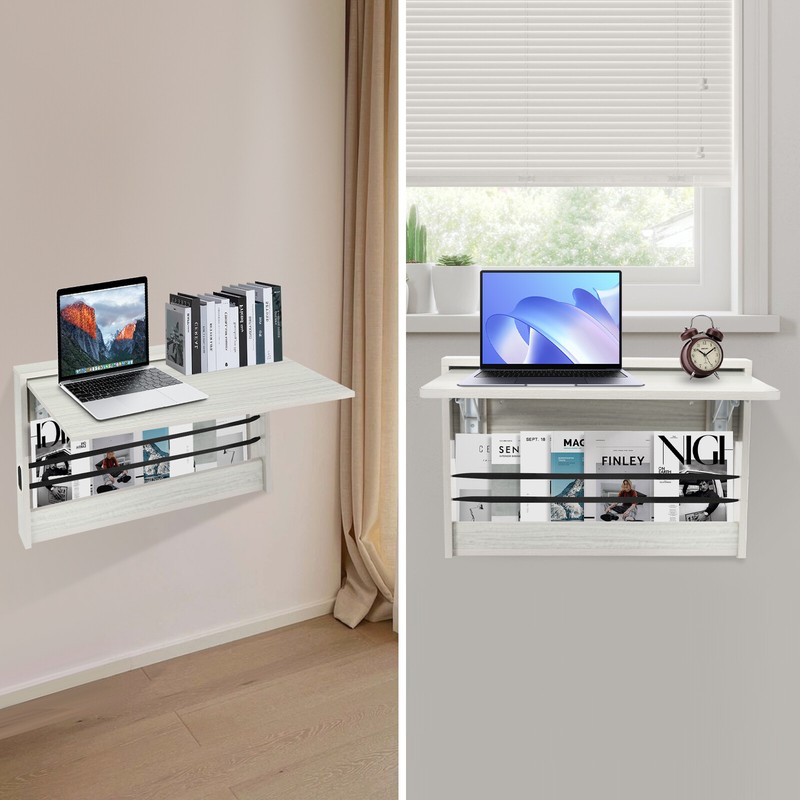 Folding Table Laptop Desk Wall Mounted Folding Table Space Saving 23.6*13 in gallery
