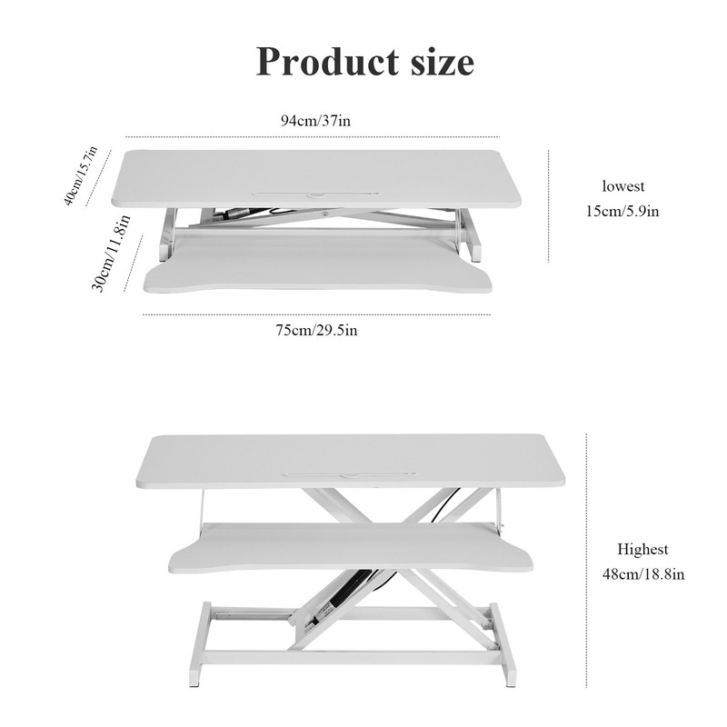 37" Home Office Desk Riser Adjustable Standing Desk Converter Adjustable gallery
