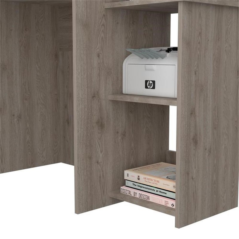 TUHOME Versalles Desk Engineered Wood Desks in Gray gallery