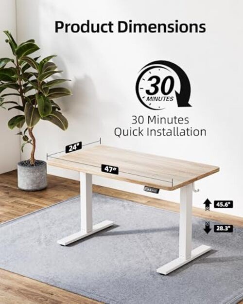 Electric Height Adjustable Standing Desk 47.2×23.6 inch, Sit 47*24 inch Maple gallery