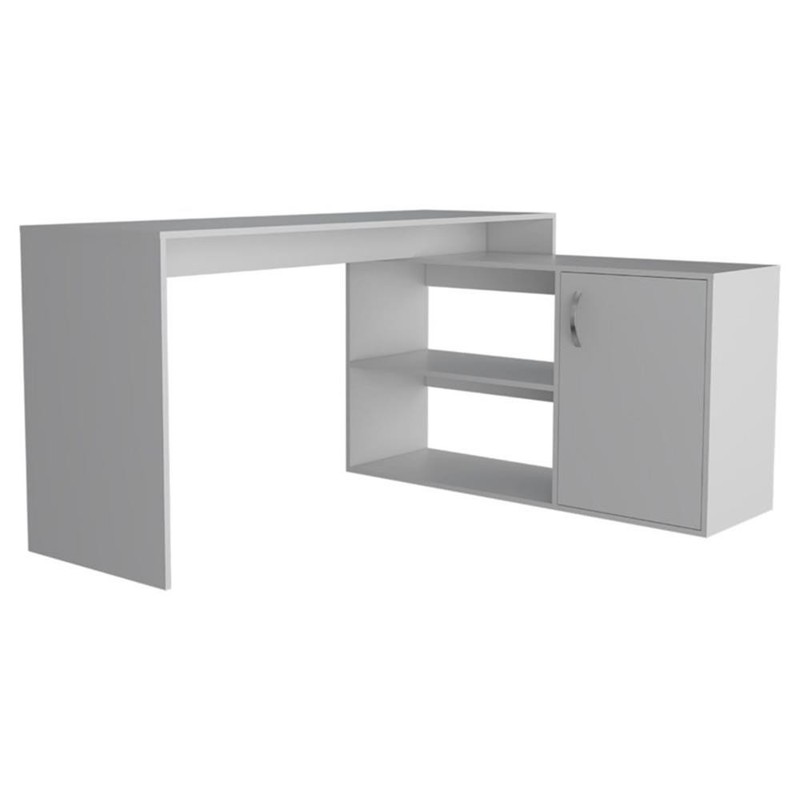 TUHOME Axis L-Shaped Desk Engineered Wood Desks in White gallery