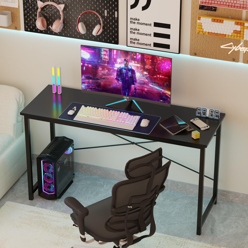 Computer Office Desk 48 Inch Student Study Writing Work with Metal Frame Wood... gallery
