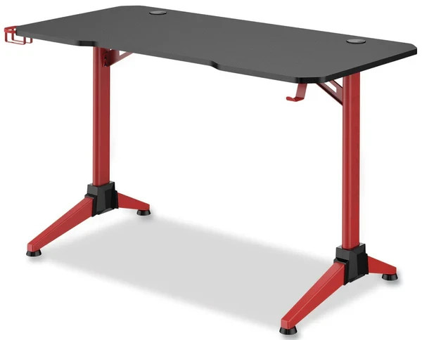 Safco 5393RD Ultimate Computer Gaming Desk LED Lights Cup Holder Black/Red 47″