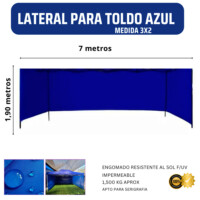 Lateral Toldo 3x2 Azul