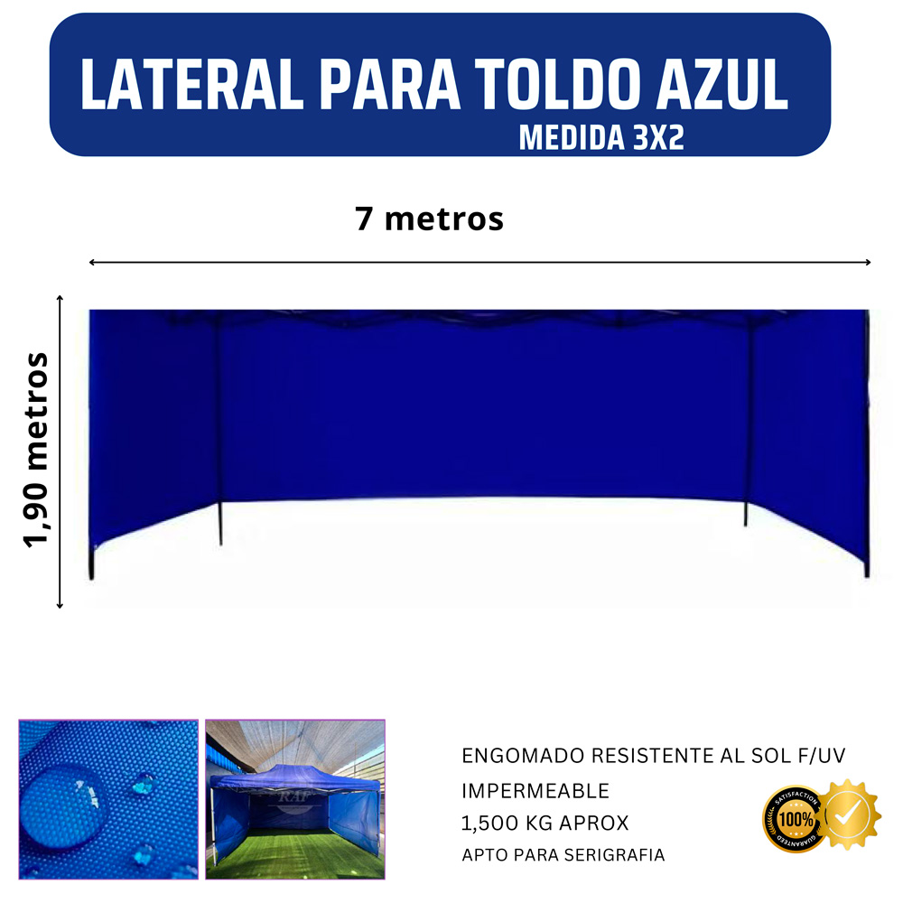 Lateral Toldo 3x2 Azul Lateral Toldo 3x2 Azul