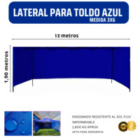 Lateral Toldo 3x6 Azul