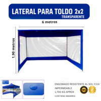 Lateral toldo 2x2 trasparente