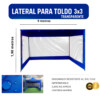 Lateral toldo 3x3 trasparente