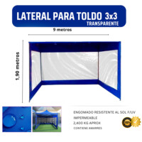 Lateral toldo 3x3 trasparente