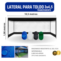 Lateral Toldo 3x4,5 Trasparente