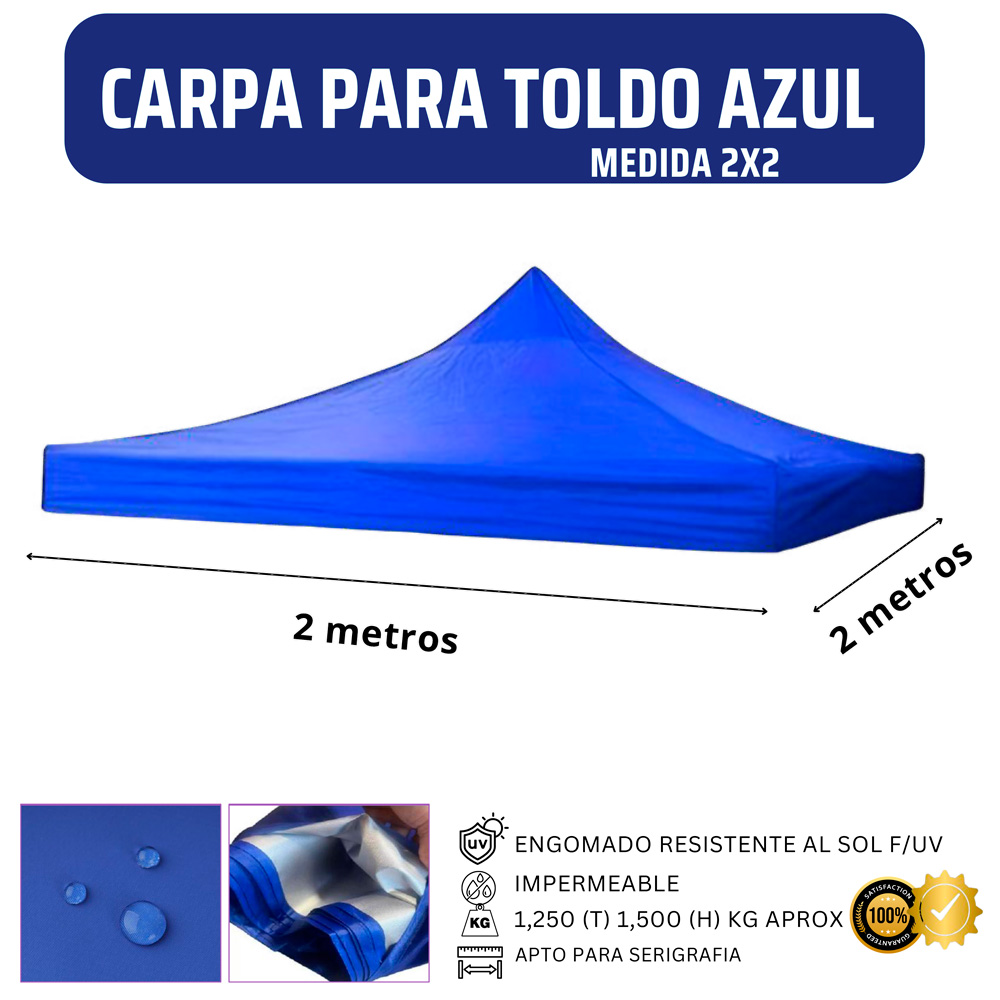 Repuesto Techo Toldo 2x2 Azul Repuesto Techo Toldo 2x2 Azul