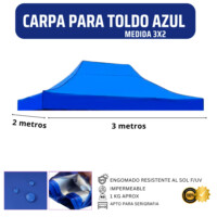 Repuesto Techo Toldo 3x2 Azul