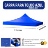 Repuesto Techo Toldo 3x3 Azul