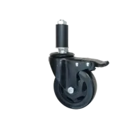 Rueda BLACKRAY Banda PVC PA Giratoria Freno Vástago Goma 100 mm