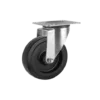 Rueda Goma Elástica Negra Núcleo Nylon 80 mm Placa Giratoria