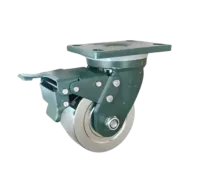 Rueda Monobloque Acero Forjado Placa Giratoria con Freno 125 mm