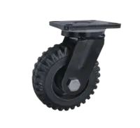 Rueda Caucho Reforzado Núcleo Hierro 150 mm Placa Giratoria