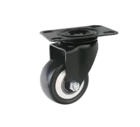 Rueda Banda PVC Negro Núcleo Polipropileno 65 mm Placa Giratoria