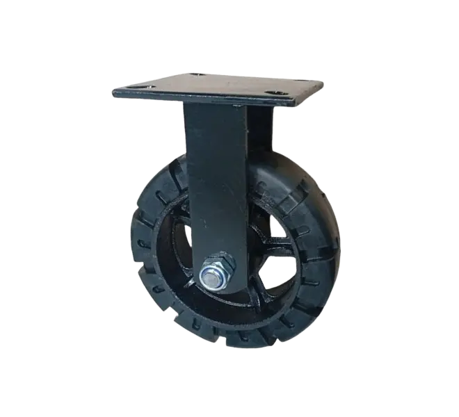 Rueda Trabajo Pesado Caucho Macizo Placa Fija Diámetro 230 mm Rueda Trabajo Pesado Caucho Macizo Placa Fija Diámetro 230 mm