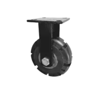 Rueda Trabajo Pesado Caucho Macizo Placa Fija Diámetro 180 mm