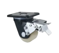 Rueda RHINO Banda Nylon MC Placa Giratoria Con Freno 75 mm