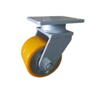 Rueda Carga Súper Pesada PU Acero Forjado 2000 Kg Placa Giratoria 200 mm