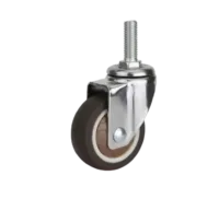 Rueda Simple Goma TPR 75 mm Placa Perno Pasante Giratoria
