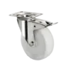 Rueda Poliamida 100 mm Placa Giratoria con Freno Acero Inox 304