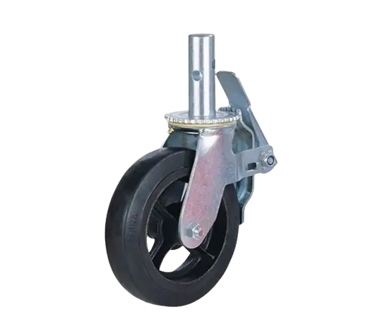 Rueda Andamio Goma Hierro 200 mm Placa Giratoria Con Freno Rueda Andamio Goma Hierro 200 mm Placa Giratoria Con Freno