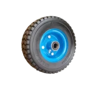 Rueda Semi Neumática Eje Asimétrico 20 mm Diámetro 220 mm Carga 120 Kg