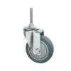 Rueda Goma TPR 100 mm Acero Inox 304 Perno Pasante M10 Placa Giratoria