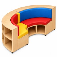 ASIENTO LIBRERO SEMICIRCULAR - Forma y Color