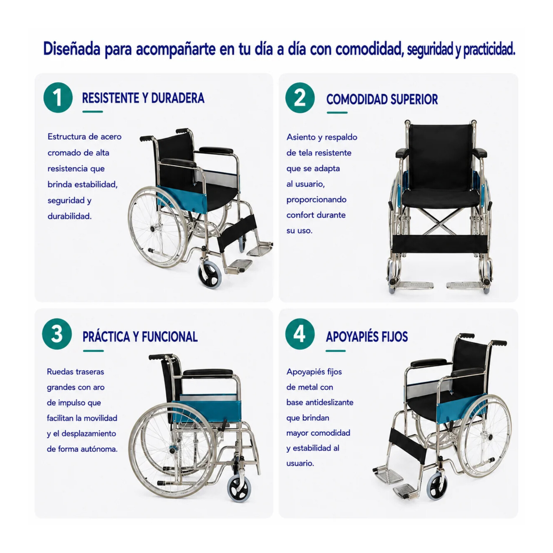 Silla De Ruedas Estándar Asiento Nylon Silla De Ruedas Estándar