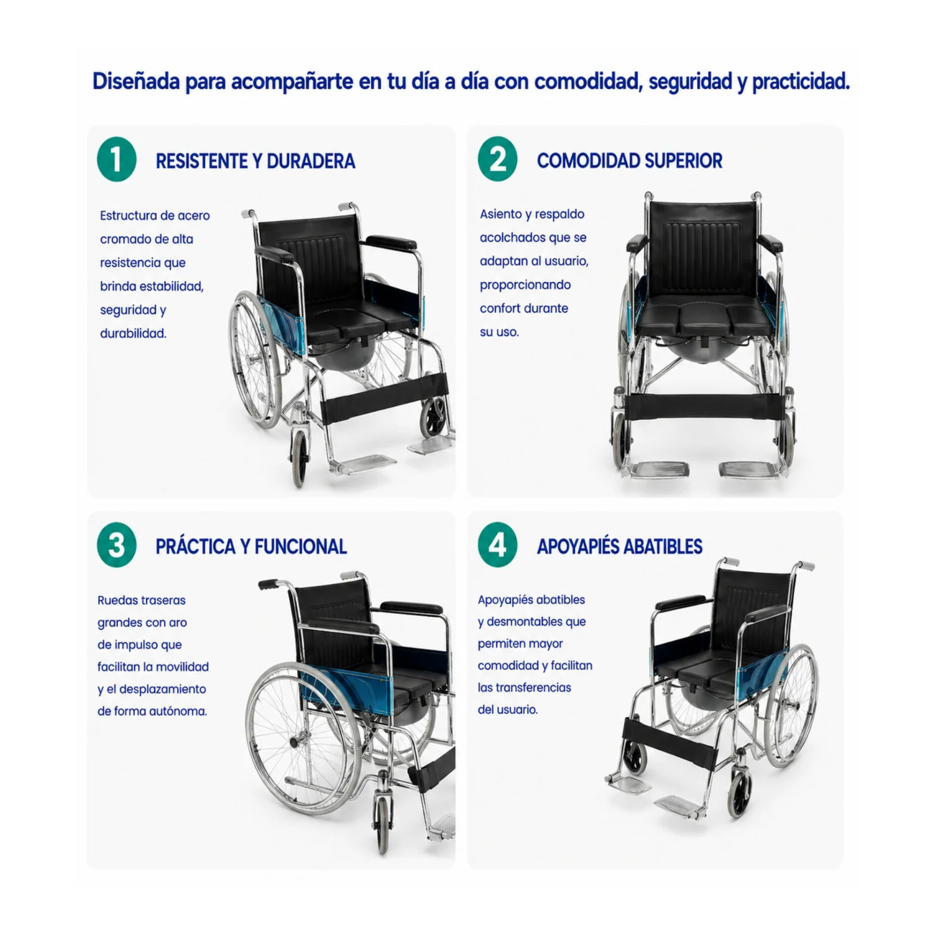 Silla De Ruedas Estándar Eco Con Baño — Chile Silla De Ruedas Estándar