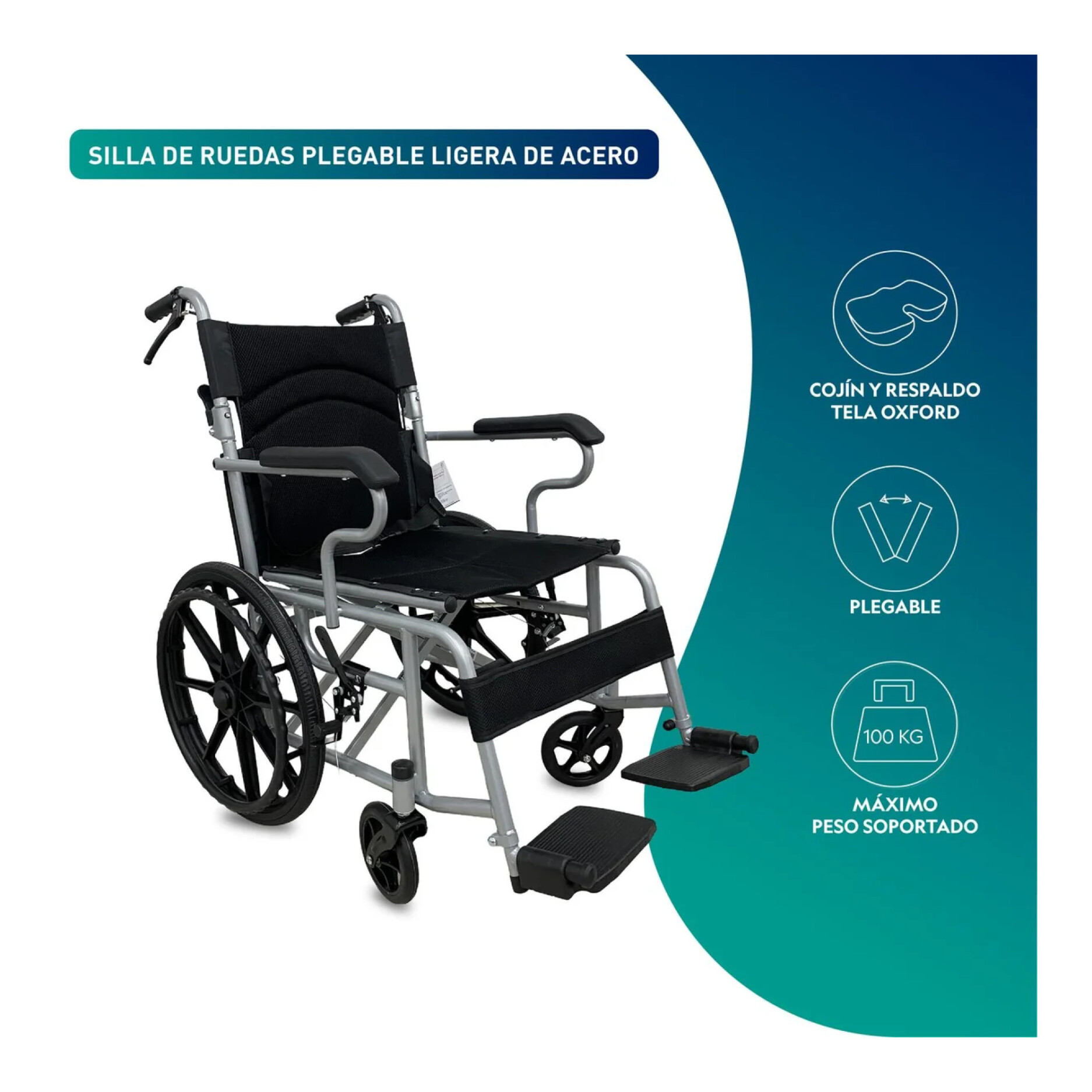 Silla de Ruedas Plegable Ligera de Acero — Dr.Care Chile Silla de Ruedas Plegable